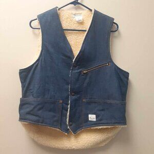 Madewell Blue Denim Sherpa-Lined Vest
